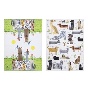 Ashdene Canine Capers Set Of 2 Kitchen Towels