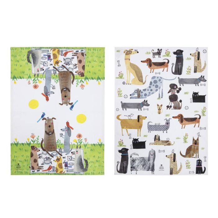 Ashdene Canine Capers Set Of 2 Kitchen Towels