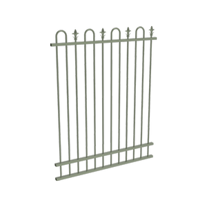 ProtectorAl 350 - 1200 x 1500mm Pale Eucalypt Aluminium Loop And Spear Pool Fence Panel With Mid Rail