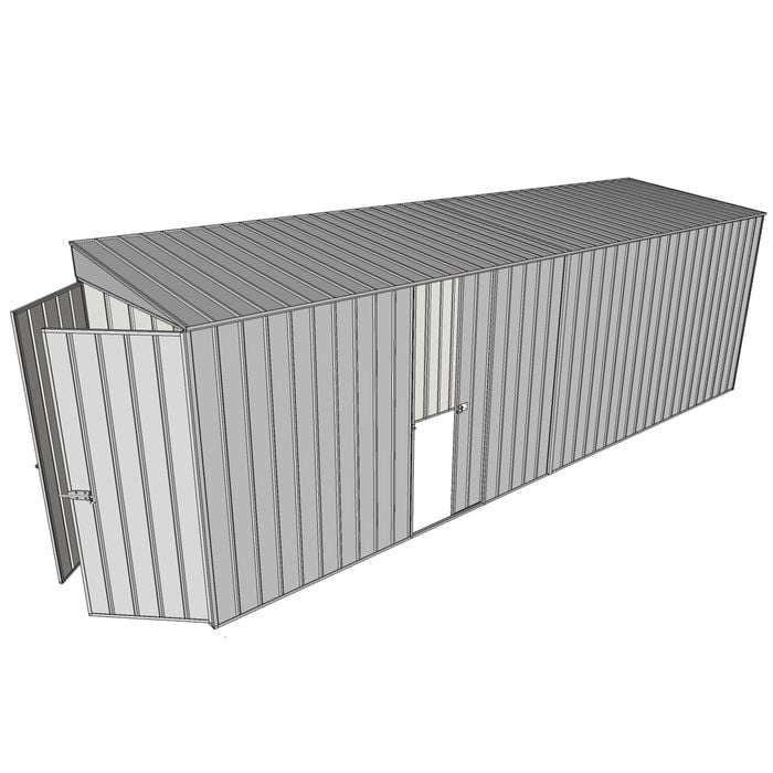 Build-a-Shed 1.5 x 6 x 2m Single Sliding Side Door Skillion Shed - Zinc
