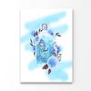 Blue Perfume With Flowers Print 100% Australian Made 90x120cm (Stretched Canvas)