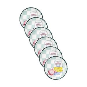 6pk Porto Valentina Italian Penne Pasta Inspired Illustration Side Plate 20cm