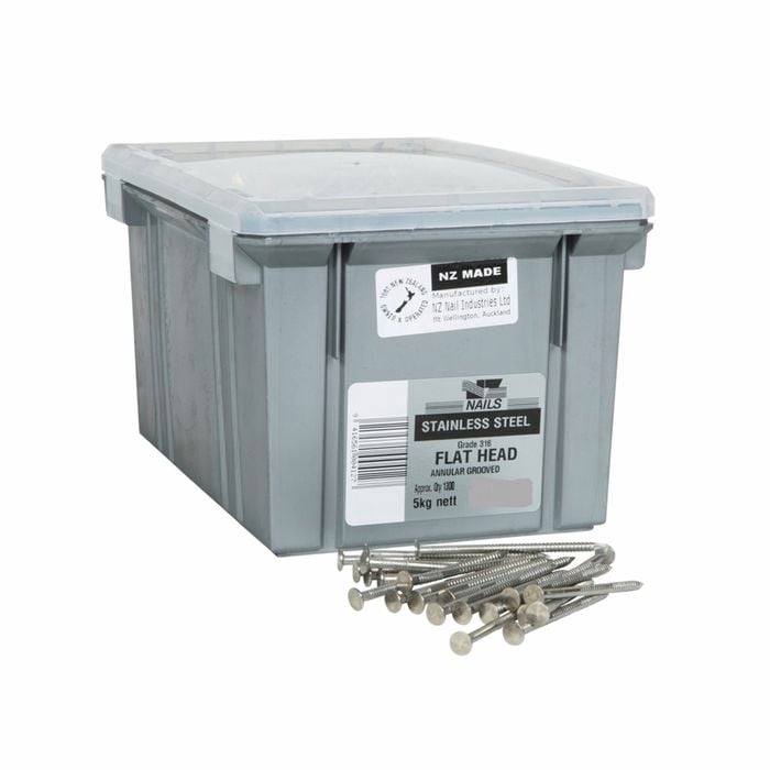NZ Nail 30 x 2.8mm 316 Stainless Steel Flat Head Nail - 5kg Box