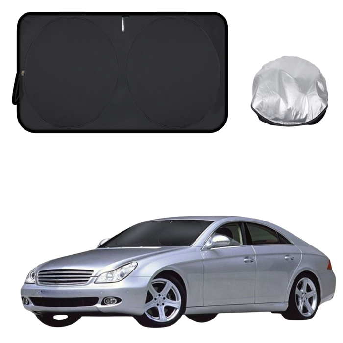 Front Windscreen Sun Shade for Mercedes-Benz CLS-Class 2004 - 2010 (C219) - Standard 150 x 85 cm - Black