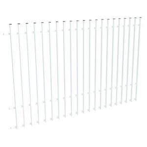 ProtectorAl 1201-2399W x 1500H Pearl White Aluminium Batten Pool Fence Panel with Mid Rail