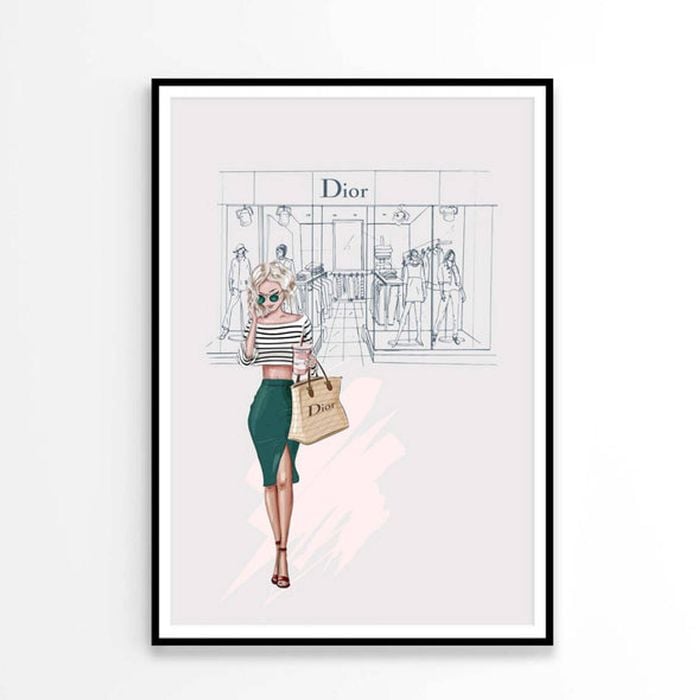 Fashion Store with Stylish Lady Print 100% Australian Made 60x90cm (Poster)