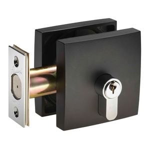 Gainsborough Matte Black G2 Smooth Single Cylinder Keyed Square Deadbolt