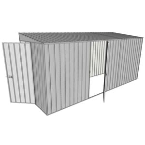 Build-a-Shed 1.5 x 4.5 x 2m Hinged Door Tunnel Shed With Hinged Side Door - Zinc