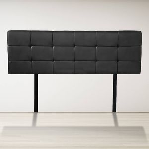 Palermo PU Leather Double Deluxe Headboard in Black