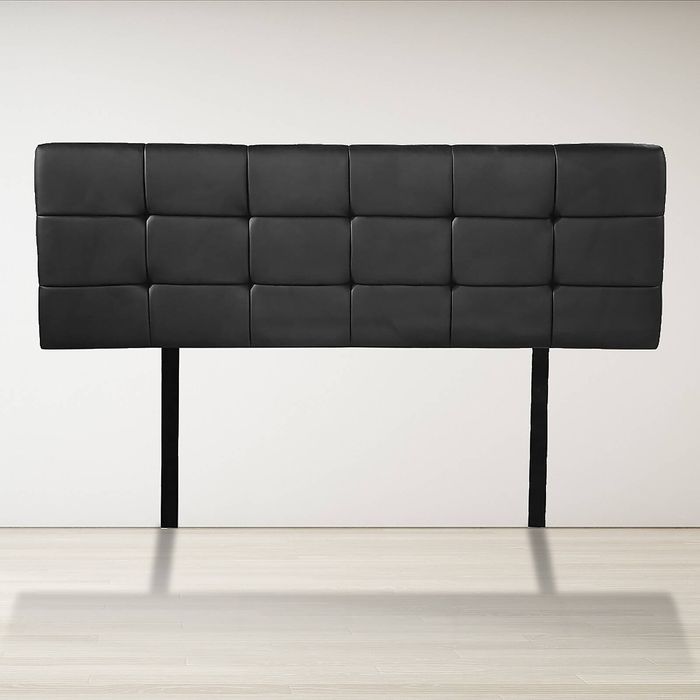 Palermo PU Leather Double Deluxe Headboard in Black