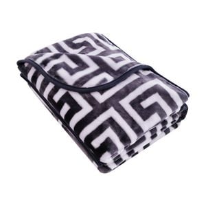 Cdsi Mink Blanket 400gsm King Greek Key Design Charcoal 200x260cm