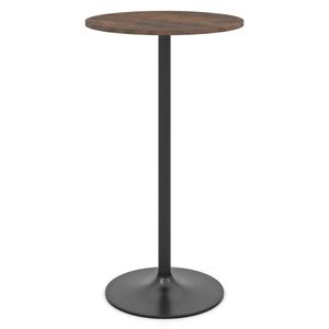 Costway 101cm Round Bar Table for Pub Patio Bistro Brown