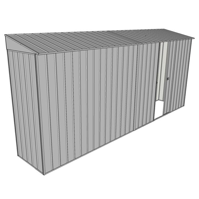 Build-a-Shed 0.8 x 4.5 x 2m Skillion Single Sliding Side Door Shed - Zinc
