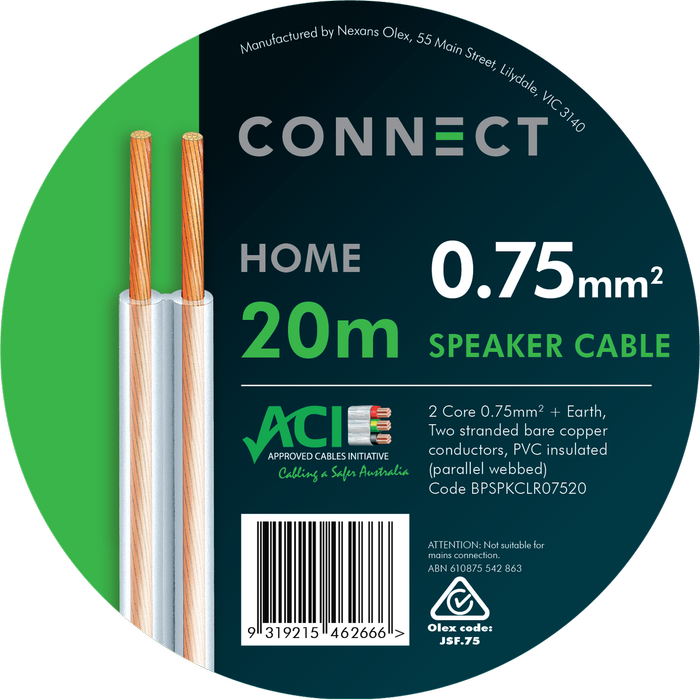 Cable Elect Prepacked Connect 0.75mmx20m Bpspkclr07520