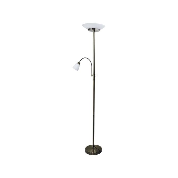 Oriel Lighting Siena LED Mother & child Floor Lamp Antique Brass 31cm