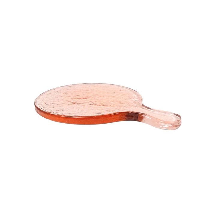 Creativewomen Hammered Glass Round Serving Board 28x20cm - Blush Dishwasher Safe