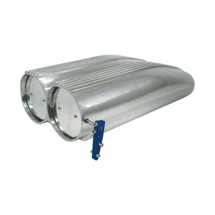Cal Custom Polished Aluminium Finned Shotgun Scoop to Suit Single or Dual Carb