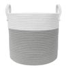 Living Textiles Medium Cotton Rope Laundry Hamper Grey/White | Nursery Storage