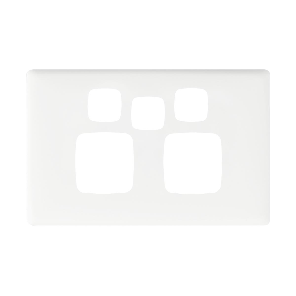 HPM LINEA Double Powerpoint With Extra Hole Coverplate - White ...