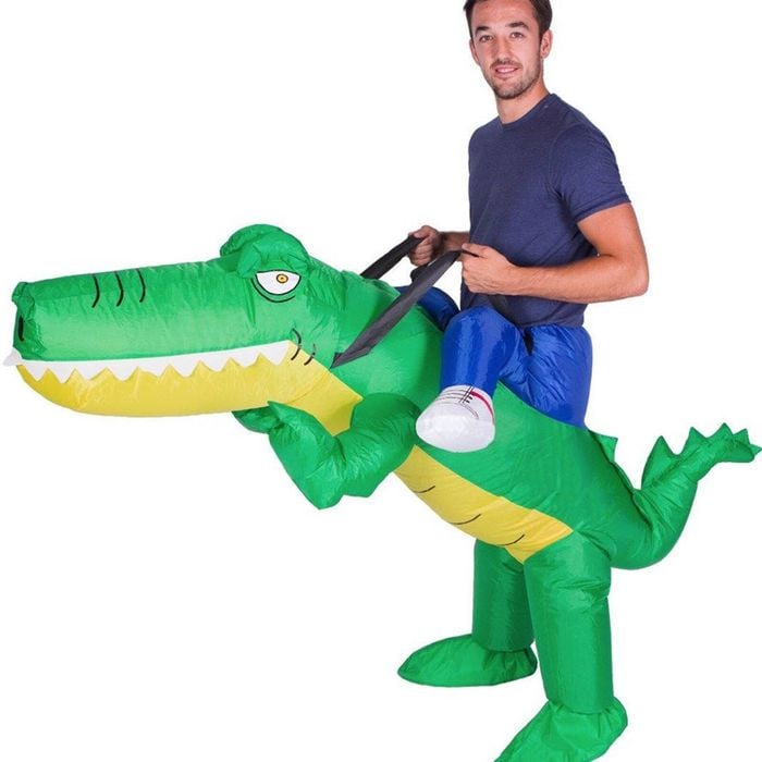 Inflatable Piggyback Ride On Crocodile Adults Costume - One Size