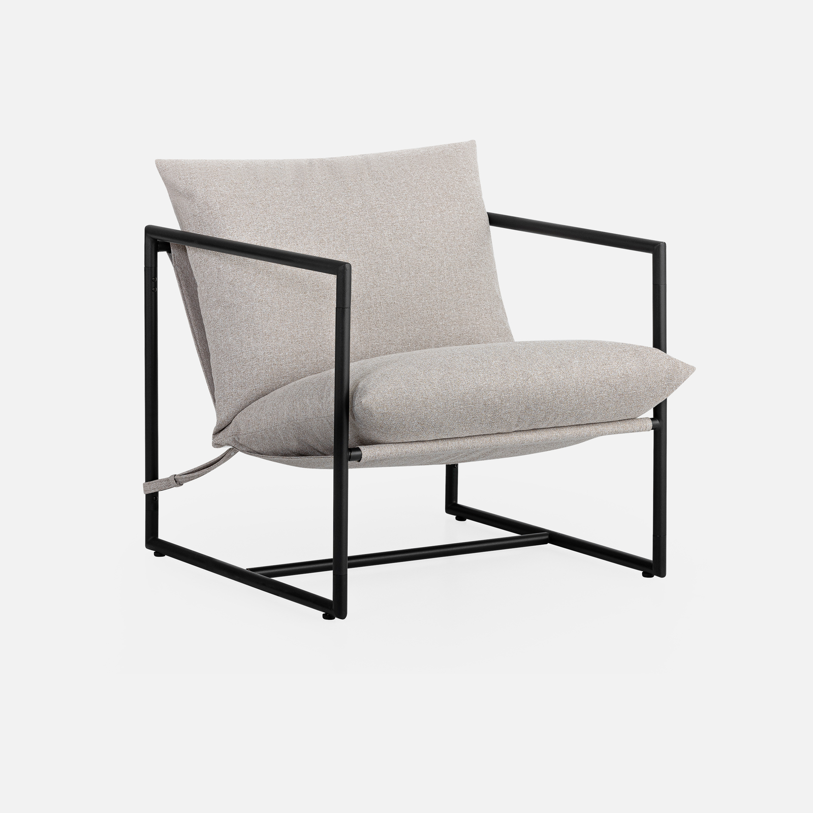 ZINUS Aidan Sling Accent Chair Metal Frame Armchair with Foam Cushion Black Bunnings Australia