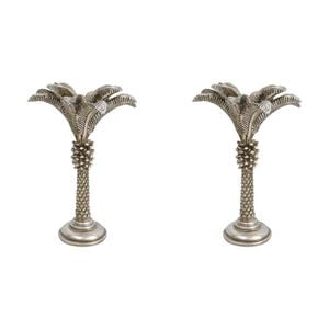 2PK LVD Queen Palm Champagne Candle Holder Large Decorative Ornament Home Decor