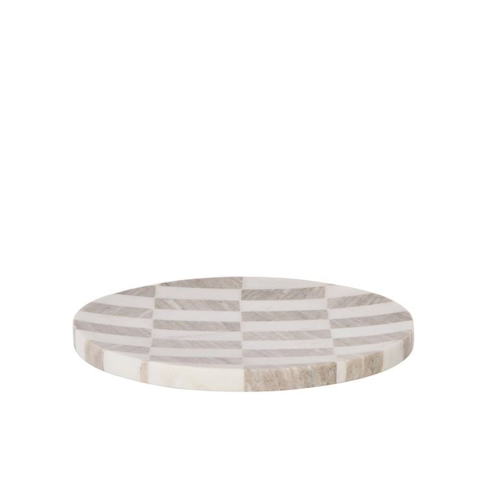 Amalfi Sachi Check Tray White & Beige 30.48x30.48x2cm