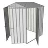 Build-a-Shed 1.5 x 1.5 x 2.3m Double Hinged Door Gable Shed with Single Hinged Side Door - Zinc