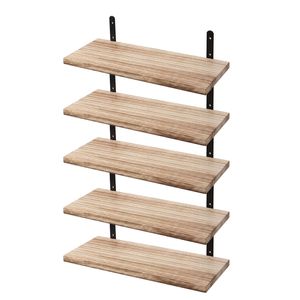 Levede Floating Wall Shelves Wood Wall Mounted 5Pcs Display Rack Bedroom