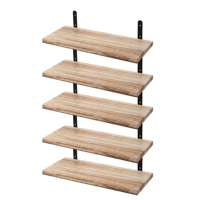 Levede Floating Wall Shelves Wood Wall Mounted 5Pcs Display Rack Bedroom