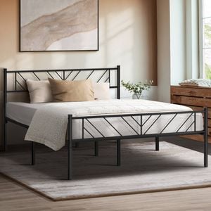 Oikiture Metal Bed Frame Double Size SIS