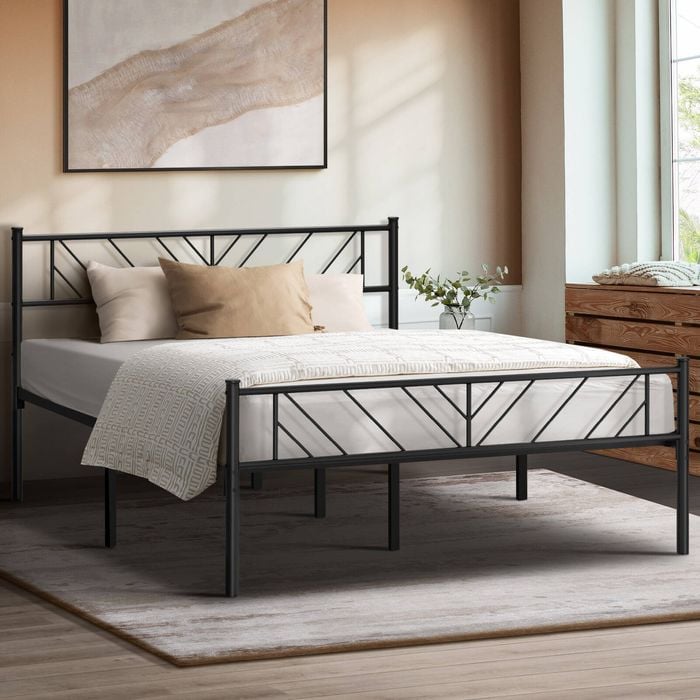 Oikiture Metal Bed Frame Double Size SIS