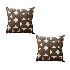 SOGA 2X 45cm Brown Leather Throw Pillows – Square Cushions