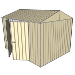 Build-a-Shed 2.3 x 3.0 x 2.3m Gable Double Hinged Side Doors Shed - Cream
