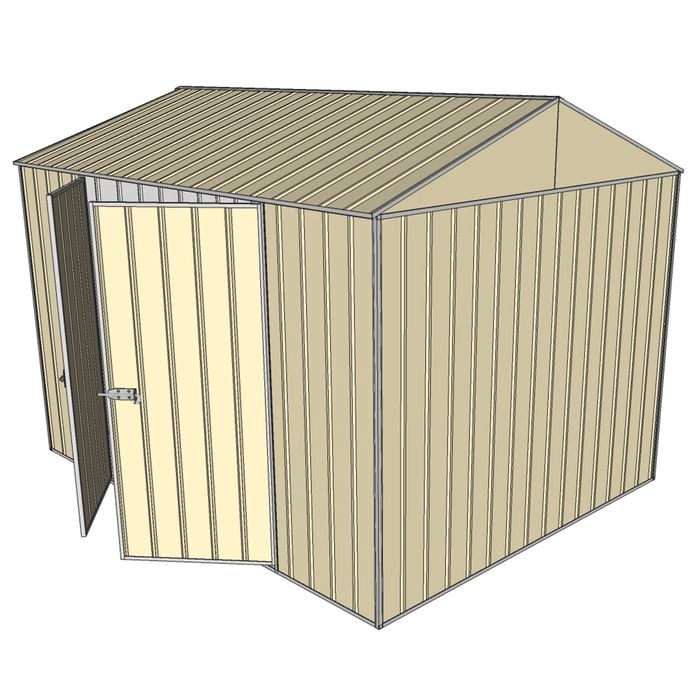 Build-a-Shed 2.3 x 3.0 x 2.3m Gable Double Hinged Side Doors Shed - Cream