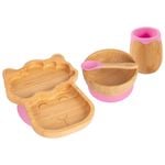 Tiny Dining 4pc Bamboo Llama Baby Feeding Set with Suction Cup