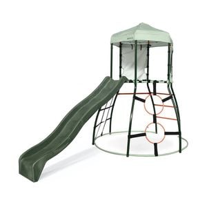 Plum Play Kids/Children Outdoor Metal Climbing Dome frame with Slide - Green 3y+