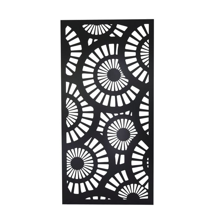 ProtectorAl 940w x 1840h Black Sunburst Framed Composite Decorative Panel 