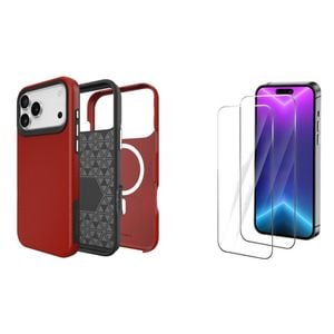Icoverlover For Iphone 17 Pro Case Compatible With Magsafe Tough Red + 2x Screen Protectors