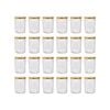 Argon Tableware 380ml Glass Jam Jars With Airtight Gold Lids - Set Of 24 Empty Screw Top Kitchen Storage Preserving Jar