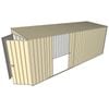Build-a-Shed 1.5 x 5.2 x 2m Double Sliding Side Door Skillion Shed - Cream