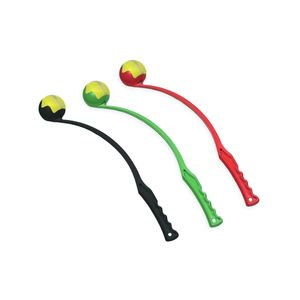 3 x Pet Dog Puppy Tennis Ball Launcher Chucker Thrower Long 64cm with Tennis ball - Assorted | Plastic