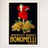 Galrie Vermouth Bianco Bonomelli Milano Vintage Advertising Poster Art Home Décor, White Frame, A3 30 x 42cm (12 x 16inch)