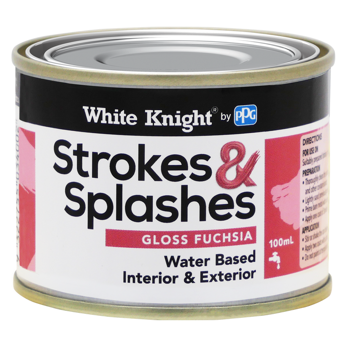 White Knight 100ml Fuchsia Strokes And Splashes Paint
