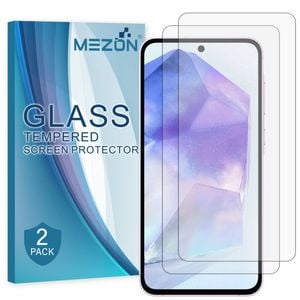 2 Pack MEZON Samsung Galaxy A35 5G Clear Tempered Glass Screen Protectors
