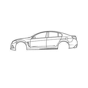 Ignite Laser Holden VF Commodore Silhouette Metal Wall Art Rustic Metal 23.6inch/60cm