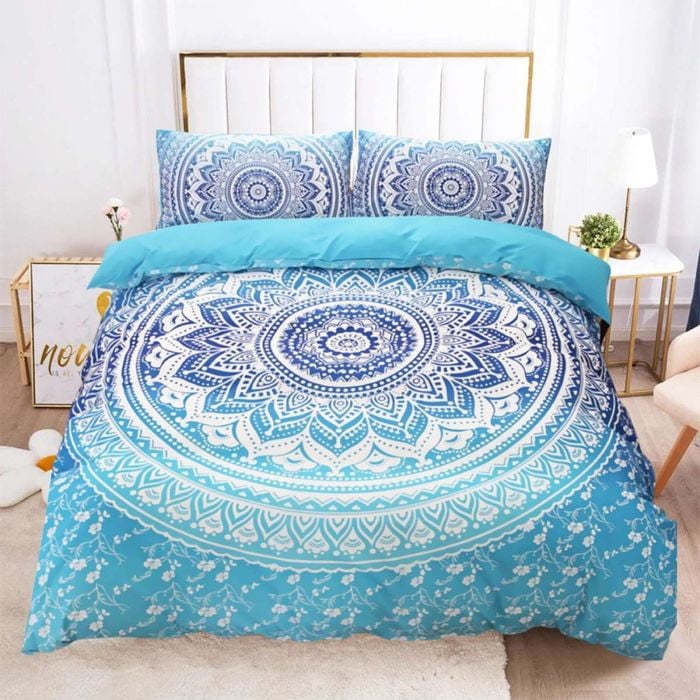 3D Blue Pattern 135 Bed Pillowcases Quilt Queen Size