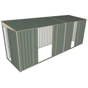 Build-a-Shed 1.5 x 5.2 x 2m Sliding Door Tunnel Shed With 3 Sliding Side Doors - Green