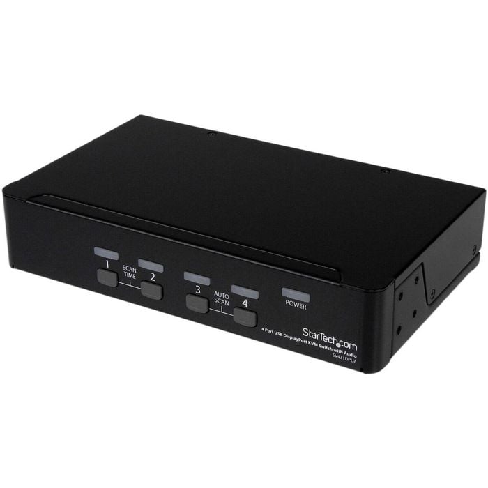 StarTech.com 4 Port USB DisplayPort KVM Switch with Audio - 4 Computer(s) - 1 Local User(s) - WQXGA