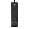 Click Fast Charging 2 Outlet Black Wall Mountable Powerboard with USB A & C Outlets